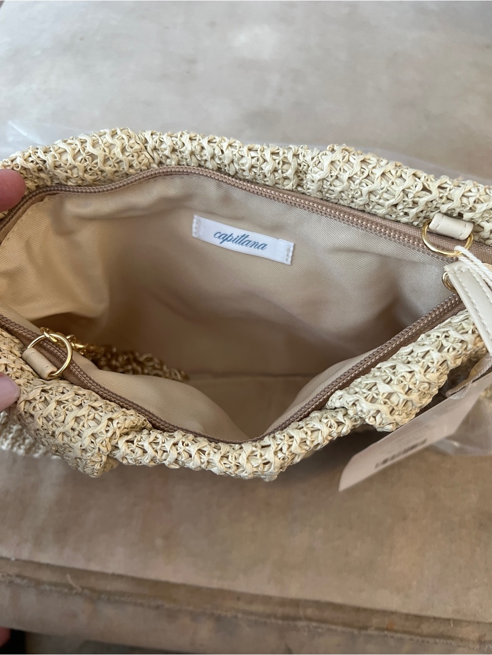 Capittana Woven Beige Straw Clutch - NWT - Picture 11 of 11